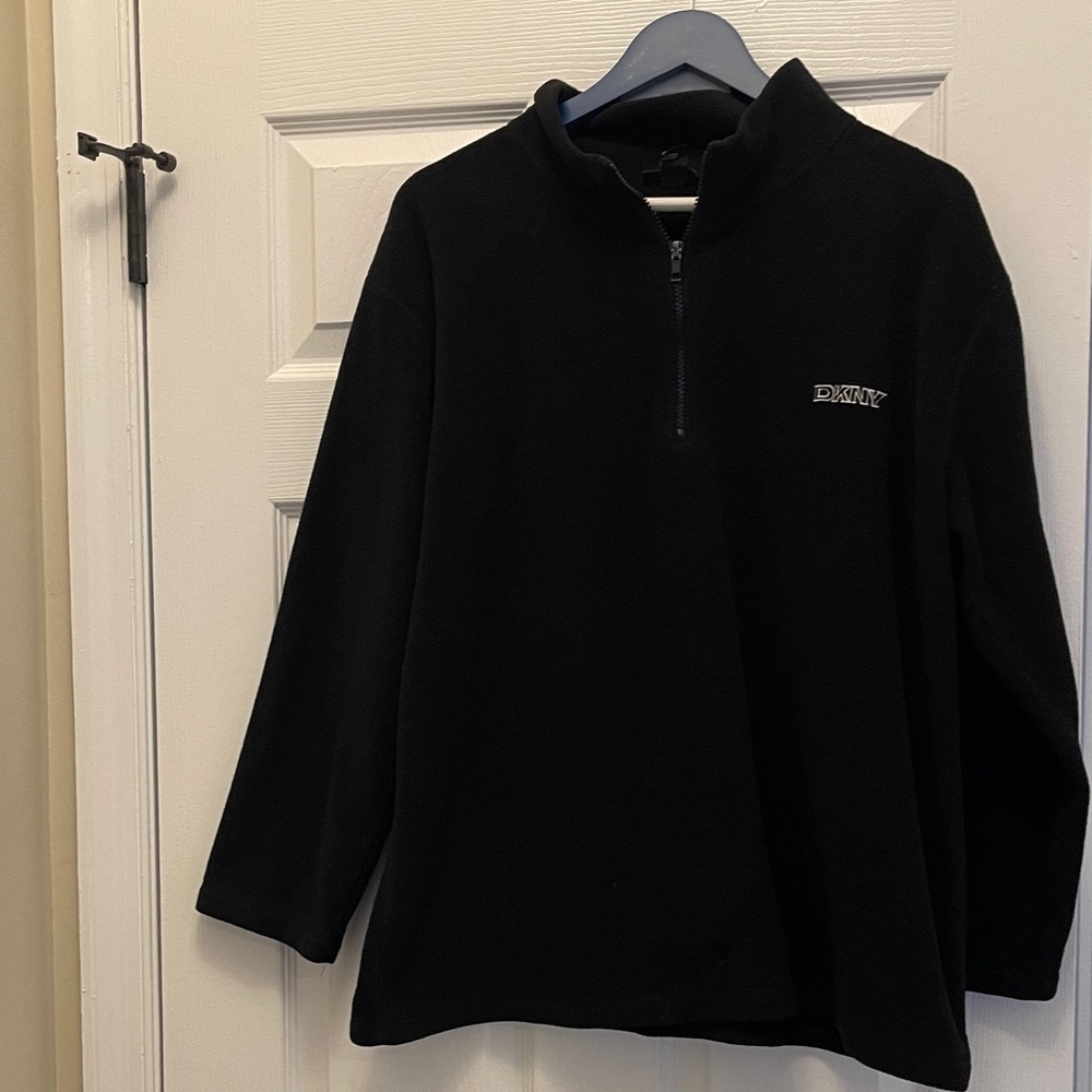Donna Karan Navy Blue Half-Zip Fleece - Picture 1 of 5